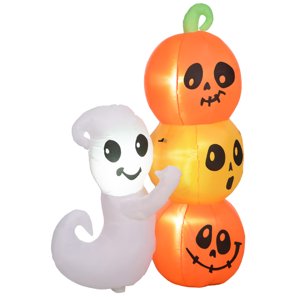 HOMCOM 5ft Inflatable Halloween Ghost and Pumpkin Decoration