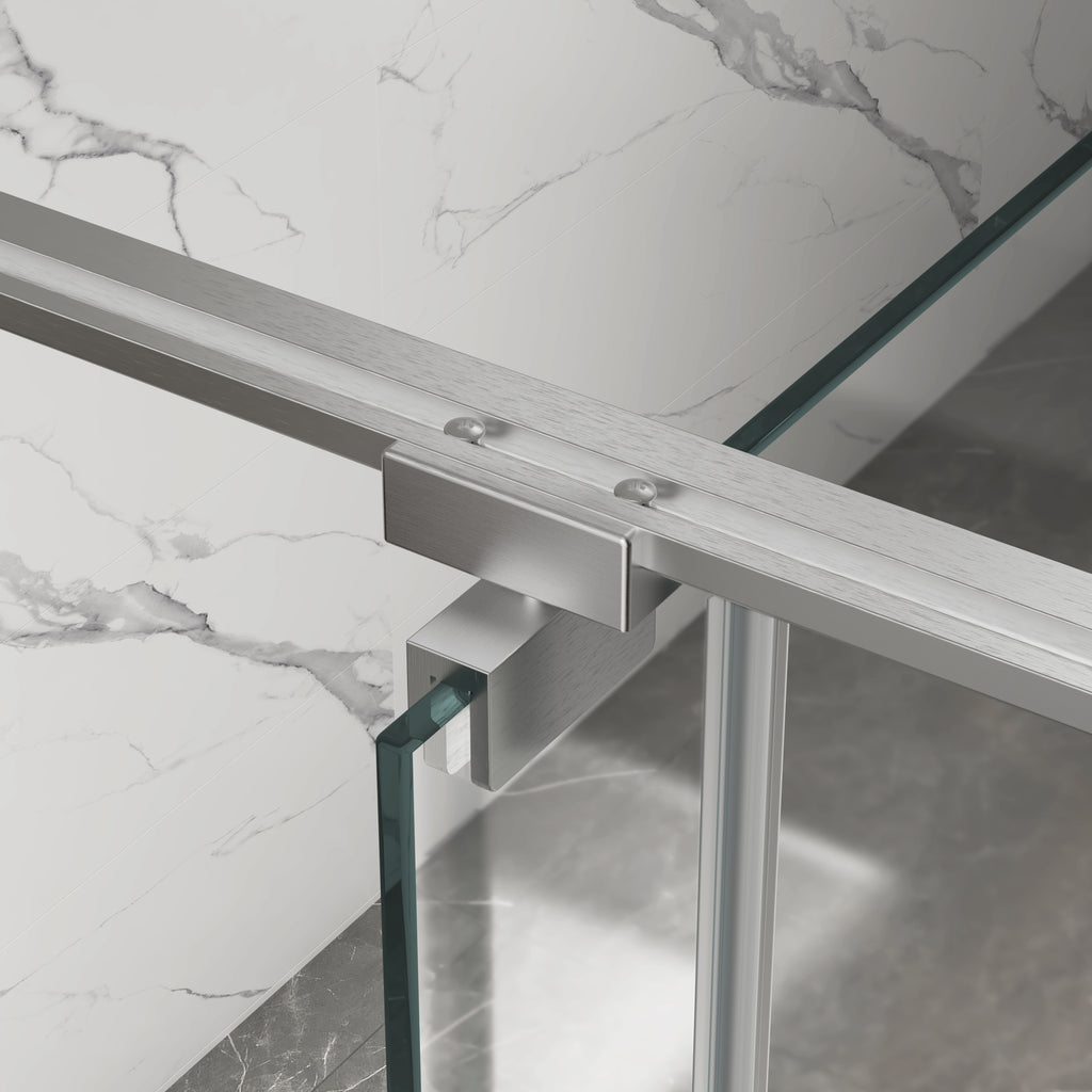 Brushed Nickel Pivot Shower Door