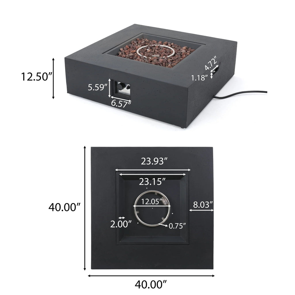 Outdoor 50000 BTU Propane Fire Pit - Dark