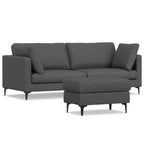 Ava 90 Inch Mid Century Sofa with Ottoman Set