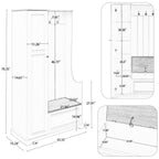 Stylish Design Hall Tree with Flip-Up Bench