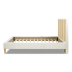 Toscana Queen Upholstered Cane Back Platform Bed, Antique