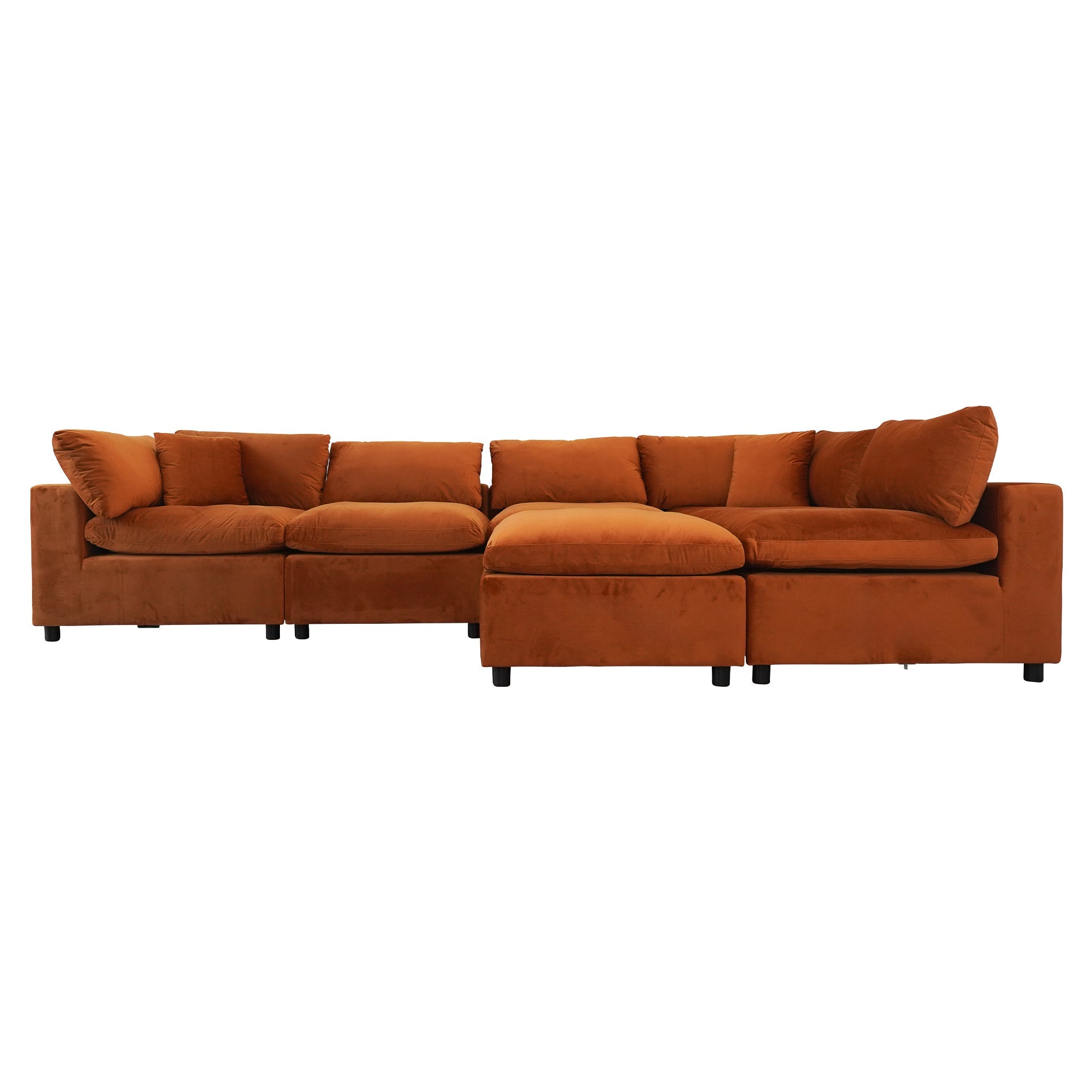 Hayward Burnt Oversized Modern Modular Sectional Sofa