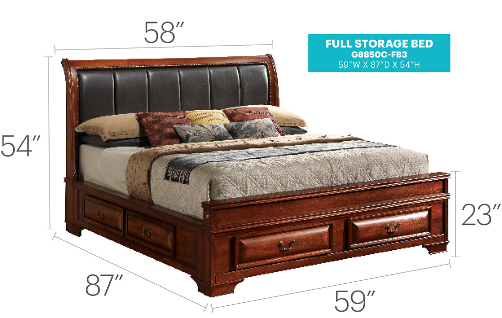 LaVita G8850C-FB3 Full Storage Bed
