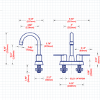 2 Handles Bathroom Sink Faucet in Oil Rubbed Bronze