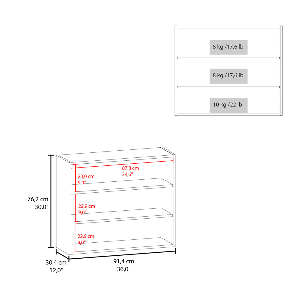 Chinle Wall Cabinet in Melamine with Open Storage