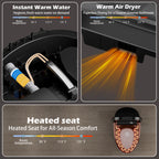 Smart Toilet with Built-In Bidet - ADA One-Piece Toilet (Black)