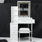 Small Size Left Bedside Cabinet Vanity Table + Cushioned Stool