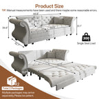 83.8" Oversized Chesterfield Pull Out Sofa Bed