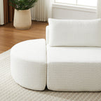 106.3-Inch V-Shaped Modular Sofa Set in Chenille Fabric