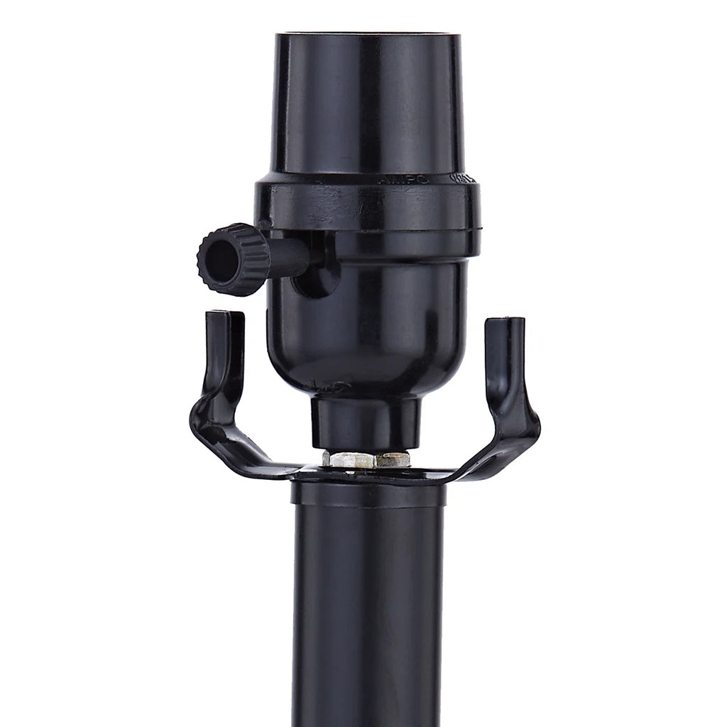 19-Inch Modern Forged Iron Table Lamp with Rotary Switch, Black
