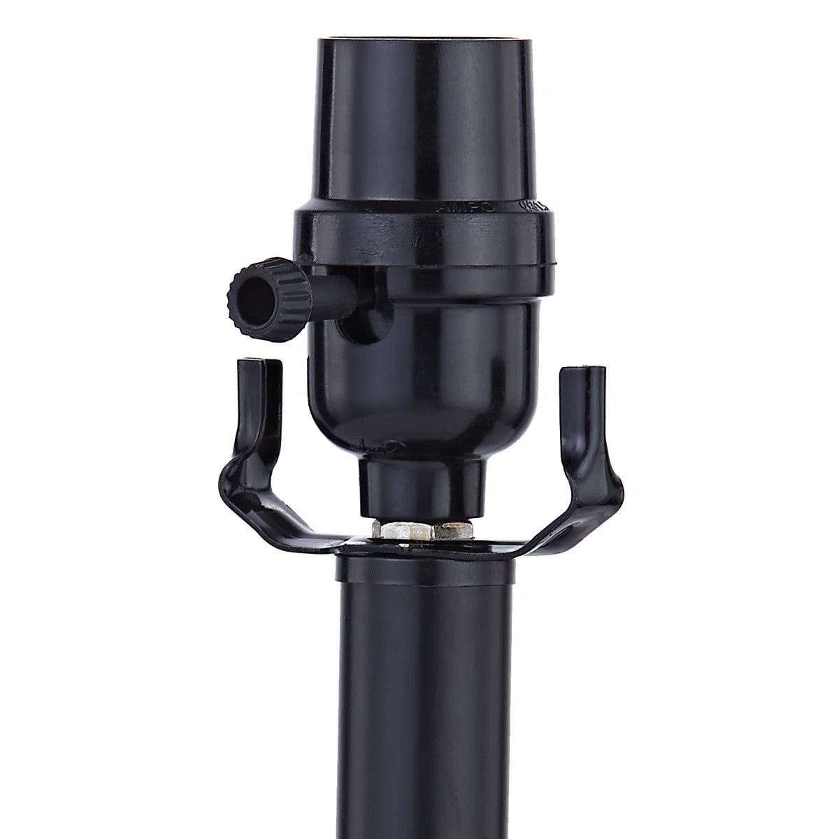 19-Inch Modern Forged Iron Table Lamp with Rotary Switch, Black