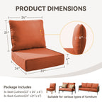 6" Thicker Outdoor Chair Cushion Set - 3 Pieces