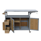 54.33" Farmhouse Rolling Outdoor Kitchen Cart
