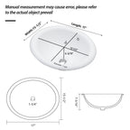 17"x15.5" Ceramic Semi-Recessed Sink