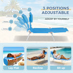 Set of 2 Portable Reclining Loungers
