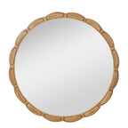 Round Solid Wood Wall Mirror - 31.5" Rustic Farmhouse