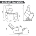 Black PU Single Motor Power Lift Recliner Chair with Massage and Heat