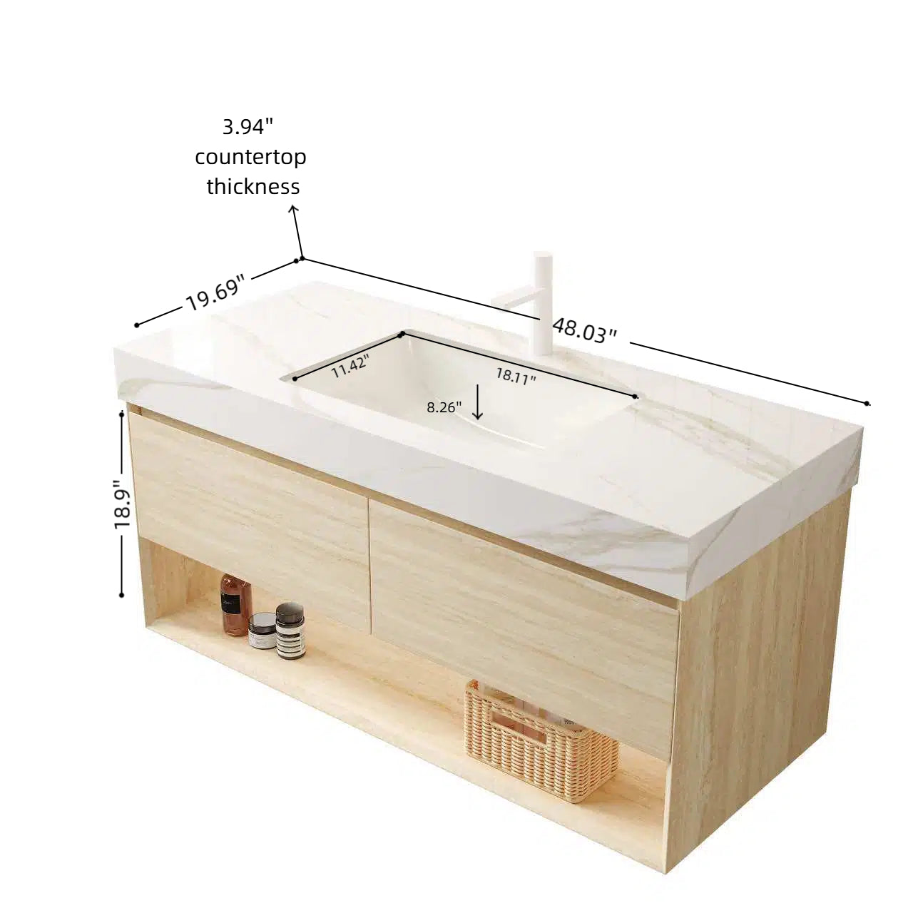 FRIGGA 48" Bathroom Vanity & Sink