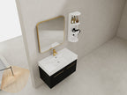 36 Inch Wall-Mounted Bathroom Vanity with Sink and Storage Rack
