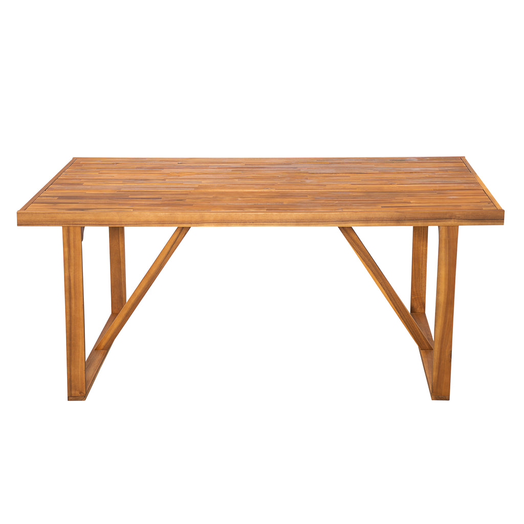 7 Pieces Acacia Wood Outdoor Dining Set with Cushions