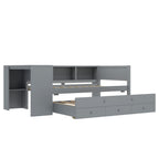Twin Size Daybed with Trundle, Wood Frame and Storage