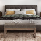 Milltown 44 Inch Wide Solid Wood Large Ottoman Bench in Mink