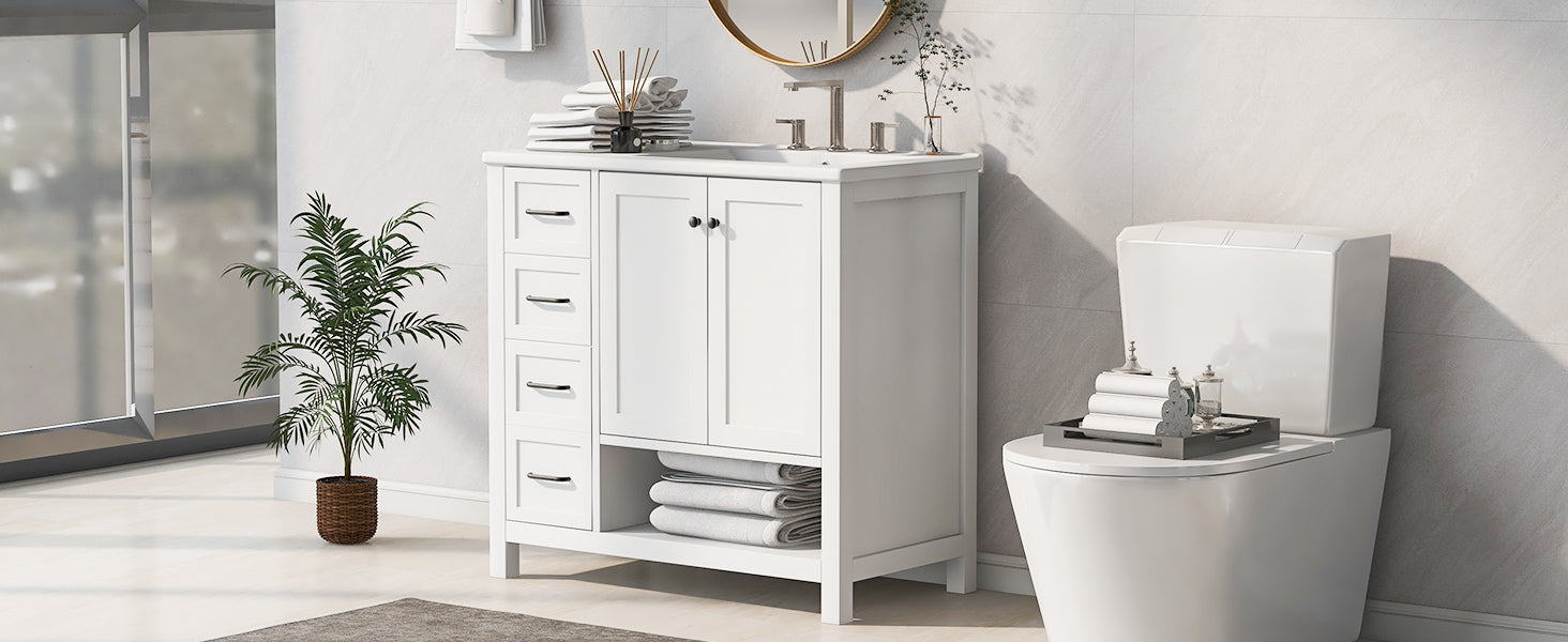 36" Bathroom Vanity with Sink Top