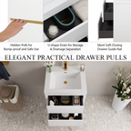 24" Wall-Mounted Bathroom Vanity with Sink