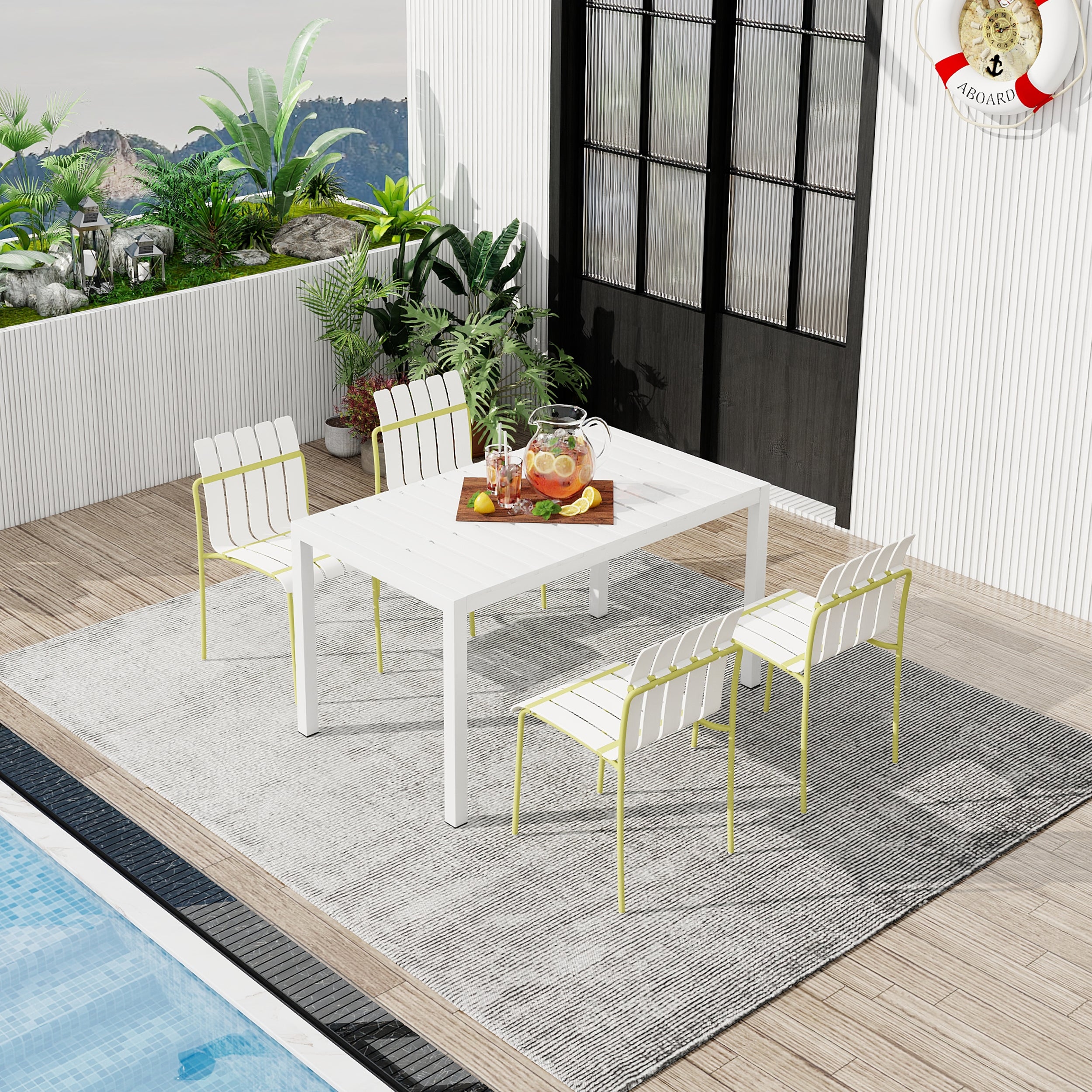 Summer - 4-Pack Modern Striped Color Block Chairs