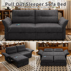 Multi-Functional Sofa Bed with Plush Fabric