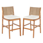 Outdoor Acacia Wood Bar Stools (Set of 2)