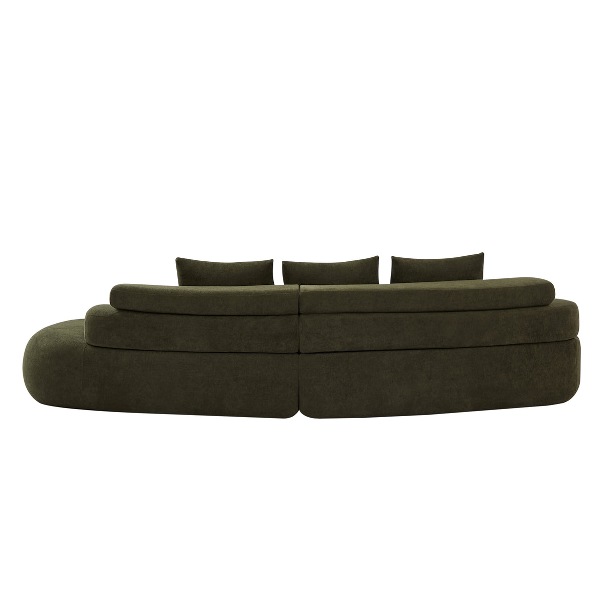 122" Curved Sectional Sofa (Olive Green)