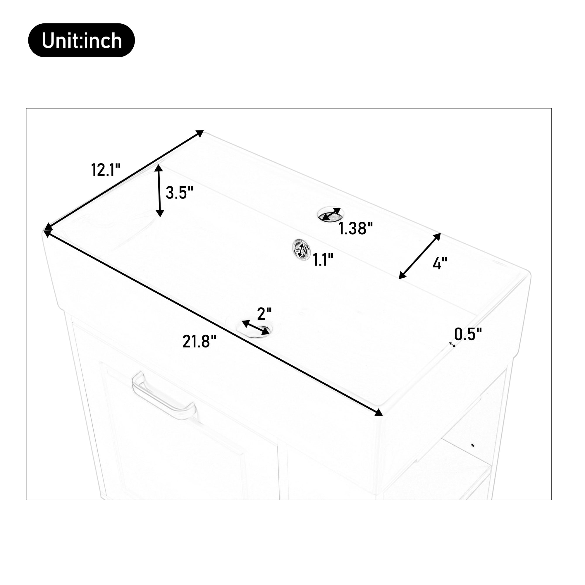 21.8 Inch Bathroom Vanity with Sink
