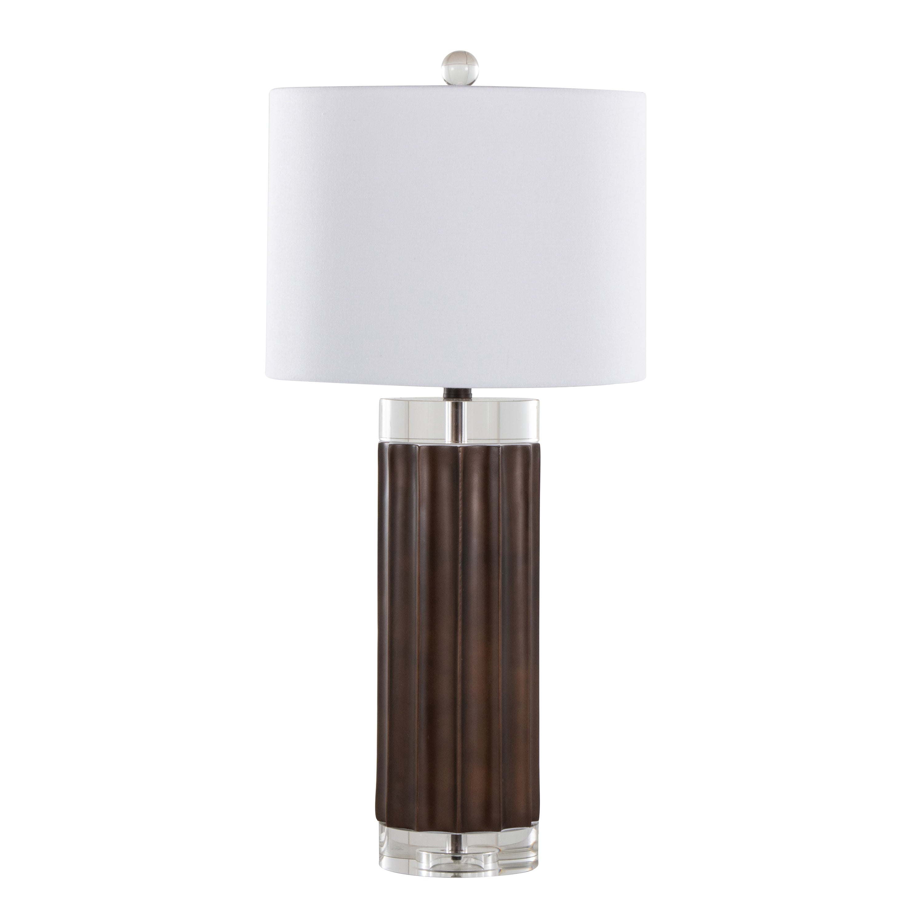 Cylinder Fluted 29.25" Contemporary Polyresin Table Lamp