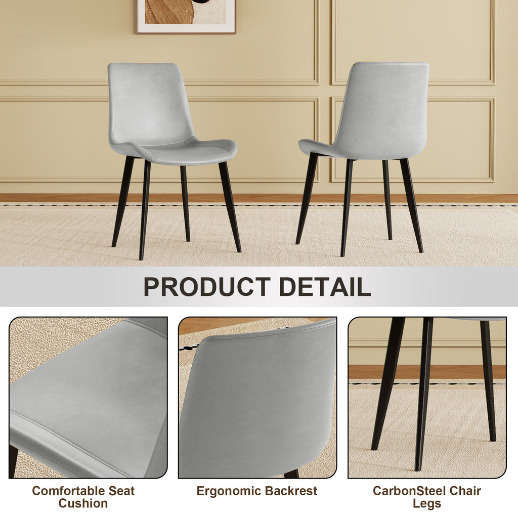 Modern Dining Chair Set of 4 Pieces with Floral Design