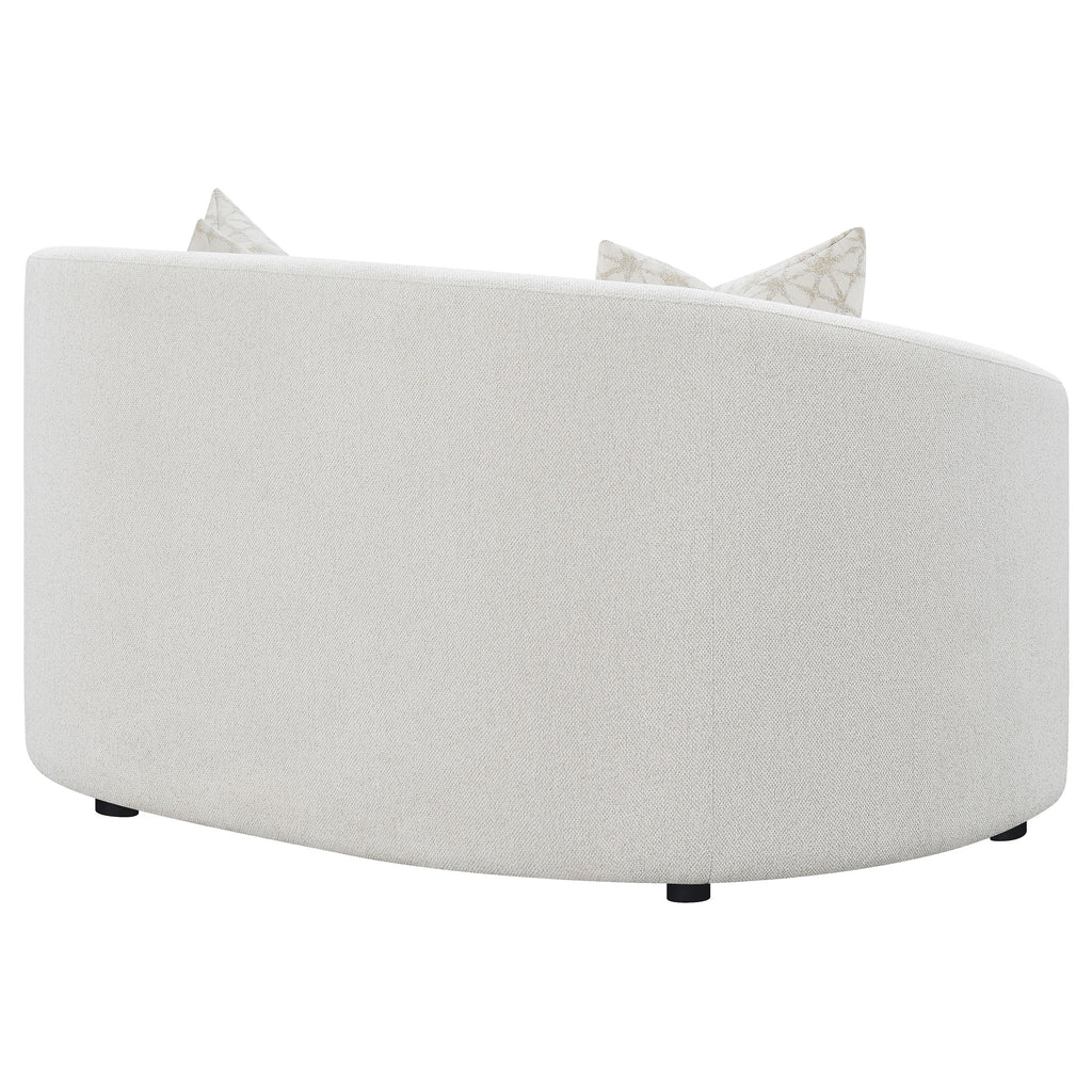 Rory Latte Sloped Arms Loveseat with Pillows