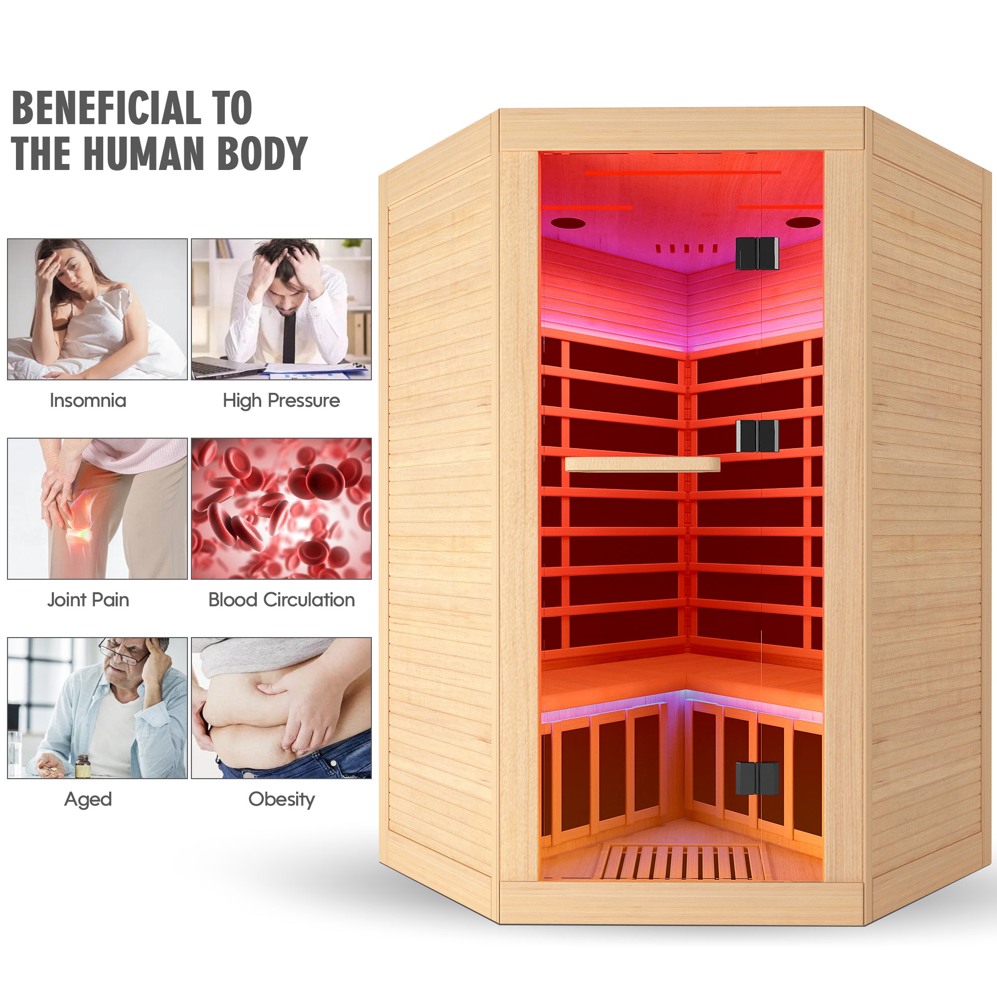 Canadian Hemlock Pentagonal Double Sauna