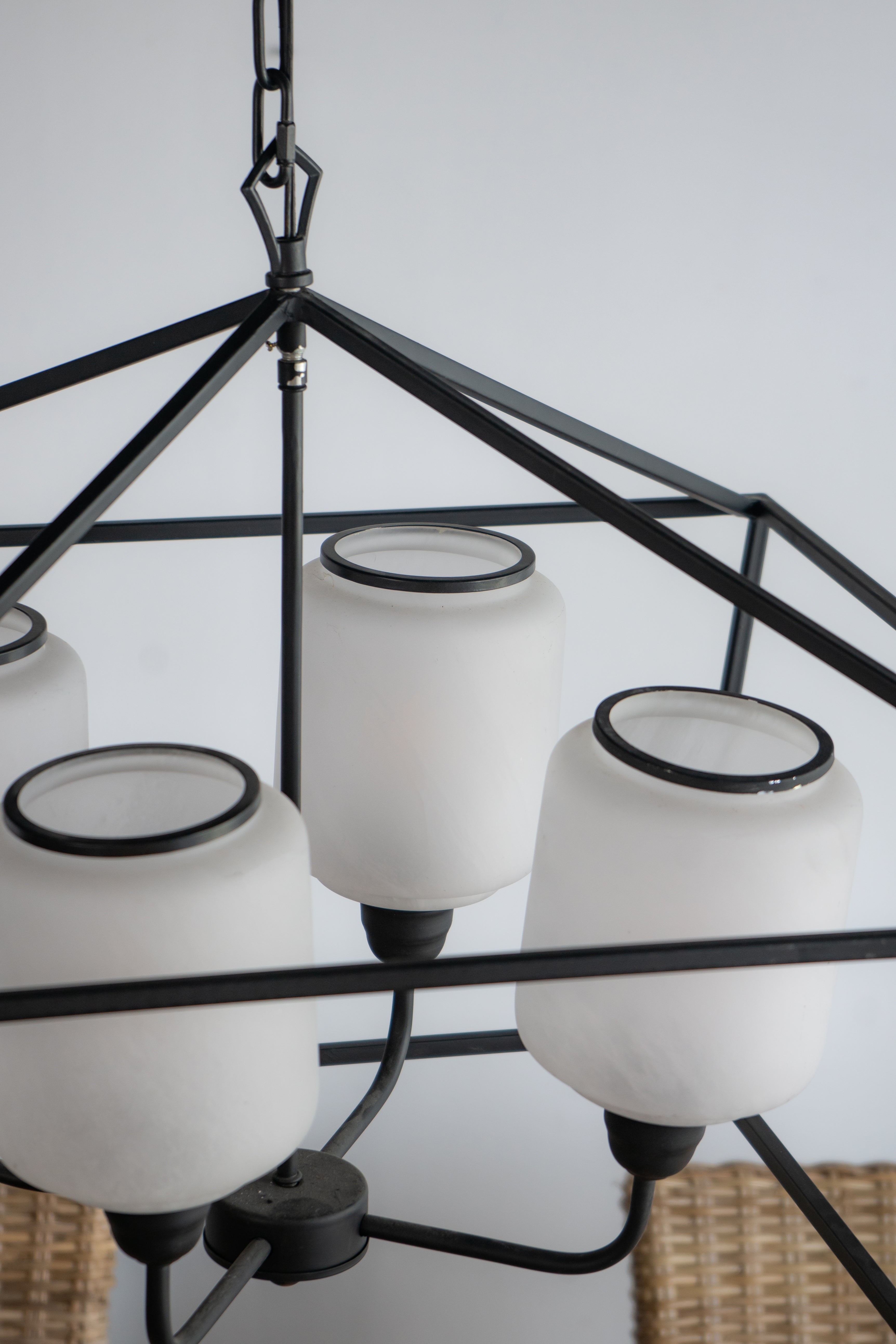 Sleek Industrial Iron Chandelier