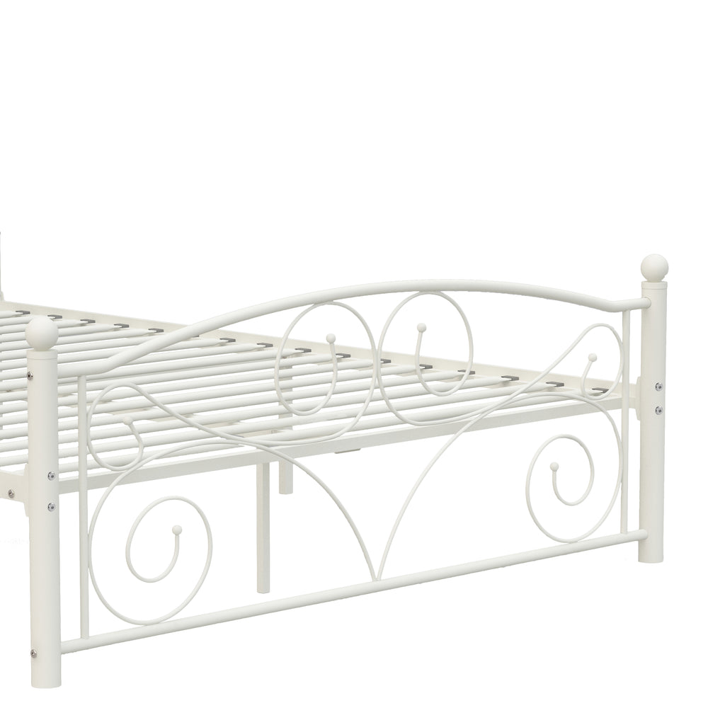 Unique Flower Sturdy Metal Bed Frame with Headboard and Footboard