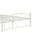 Unique Flower Sturdy Metal Bed Frame with Headboard and Footboard