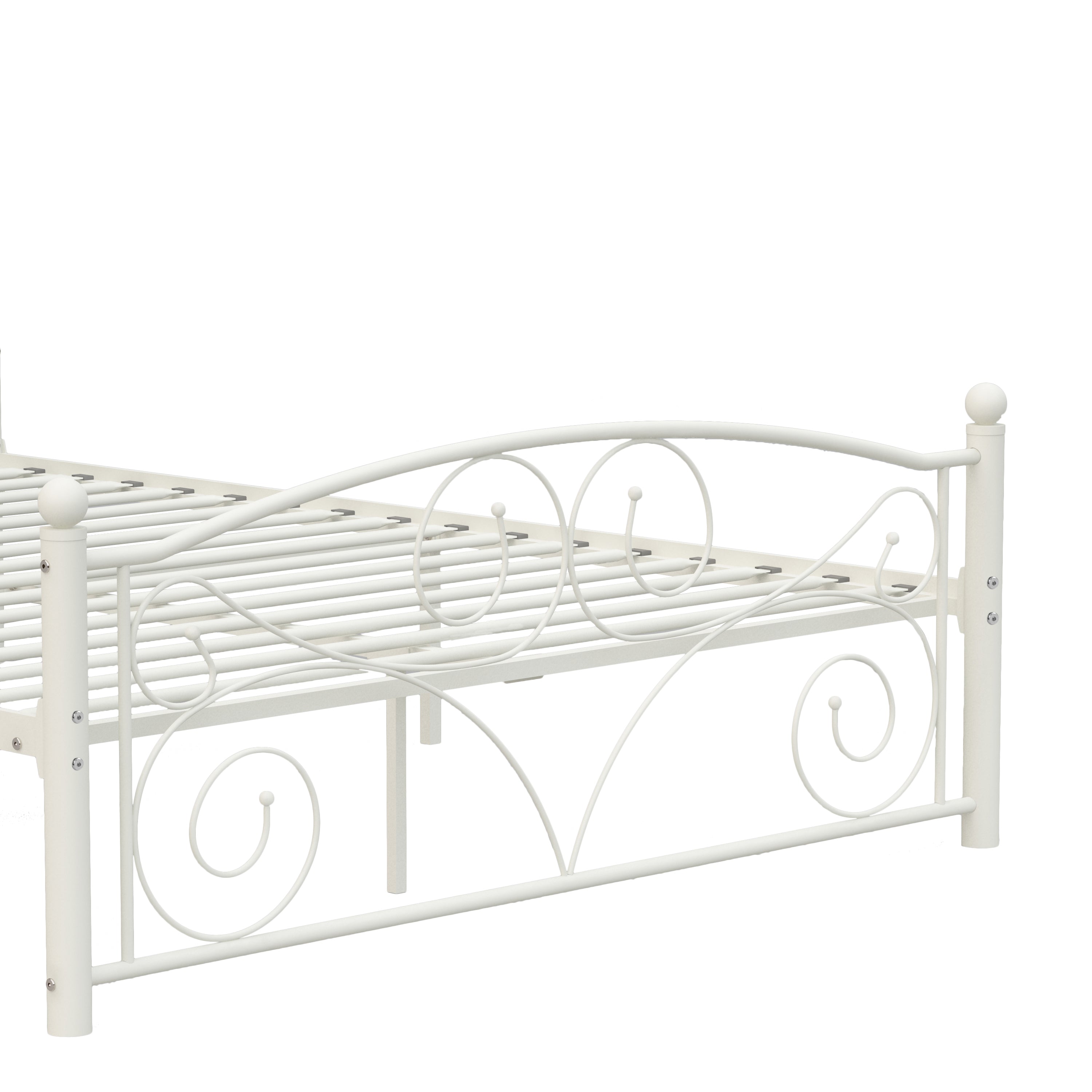 Unique Flower Sturdy Metal Bed Frame with Headboard and Footboard