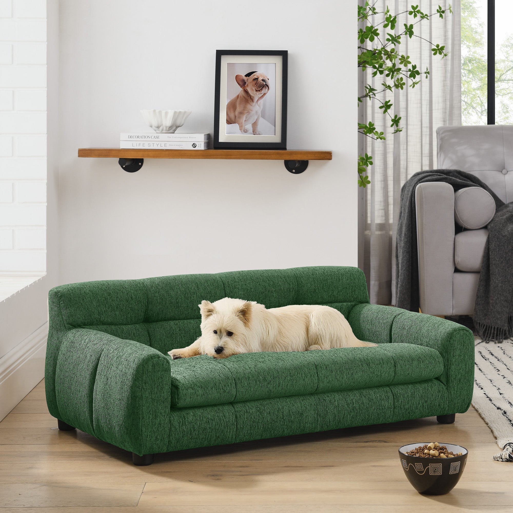 Soft and Comfortable Pet Sofa with Backrest and Armrests