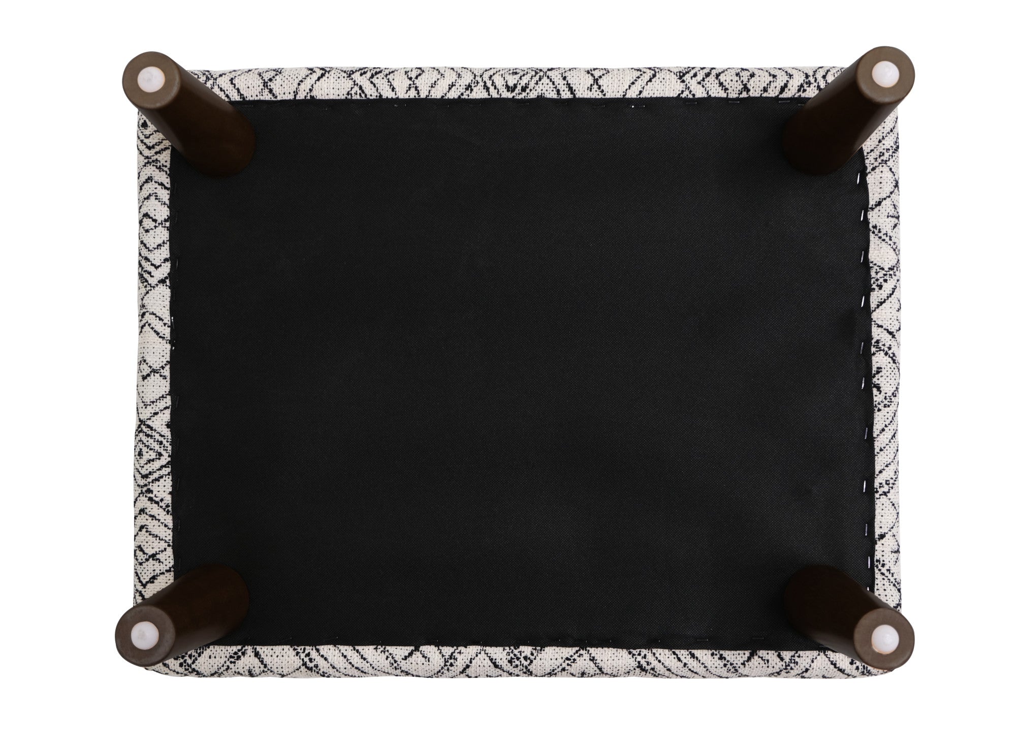 Black Abstract Ottoman