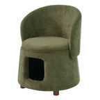 Green Pet Friendly Chair with Hidden Pet Nook