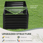 Outsunny Galvanized Raised Garden Bed Kit with Reinforcing Bars