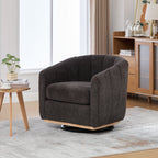31.89" Wide Modern Chenille Cushioned Metal Base 360° Swivel Chair