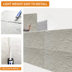 3D Faux Stone Wall Panels - 6 PCS PU Wainscoting Panel