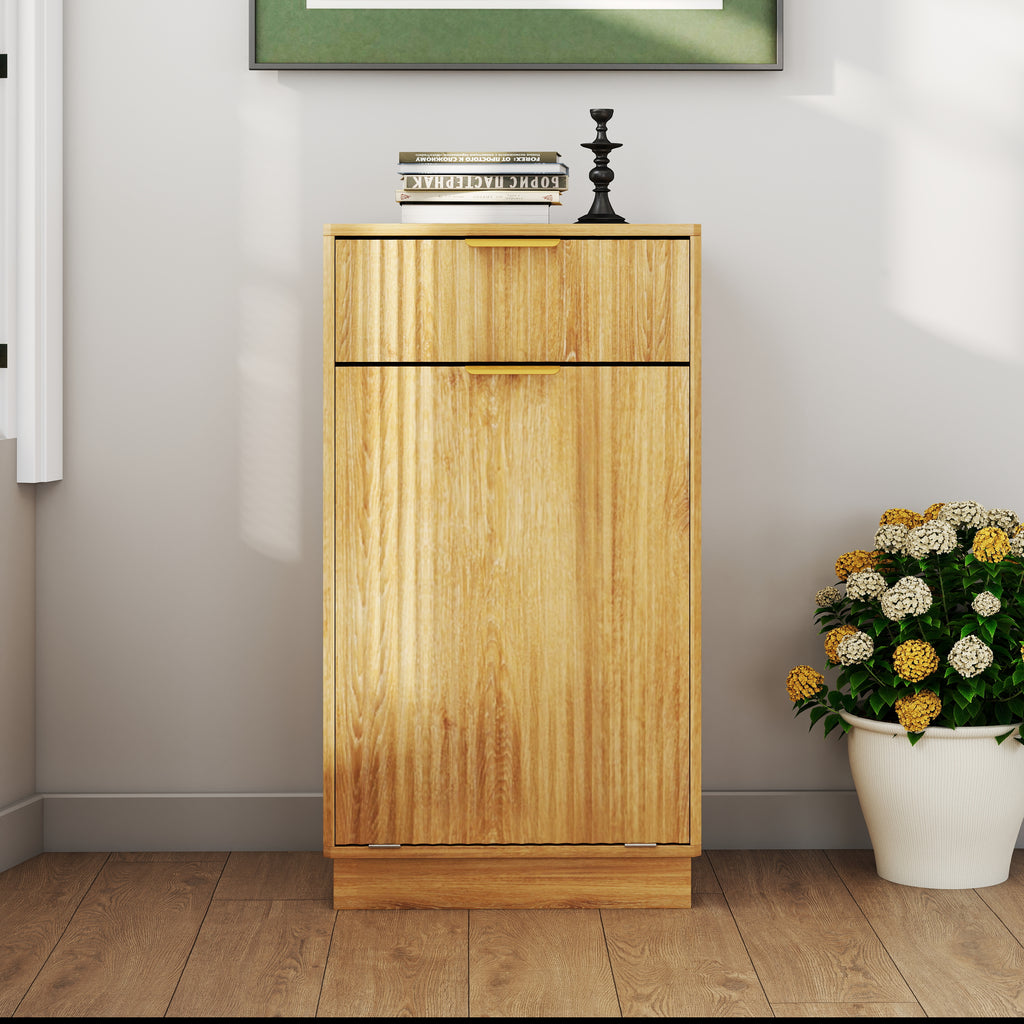 10-Gallon Woodgrain Tilt-Out Trash Can Cabinet