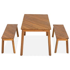 Acacia Wood 3 Piece Dining Set for Indoor & Outdoor Use